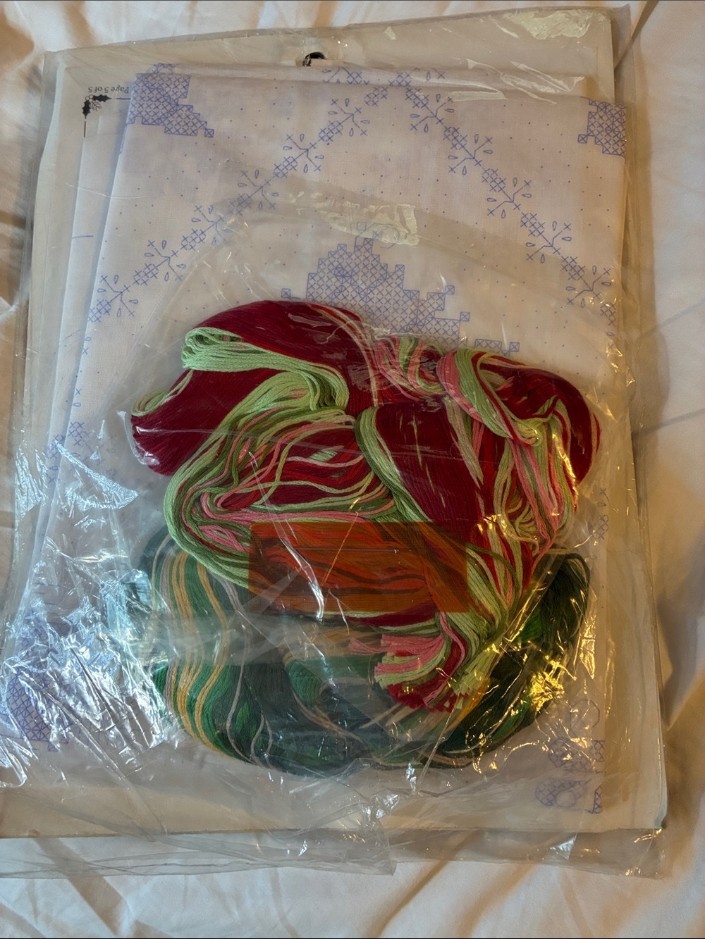 Bucilla Holiday Botanical Lap Quilt Kit in White, Red & Green - Picture 2 of 2